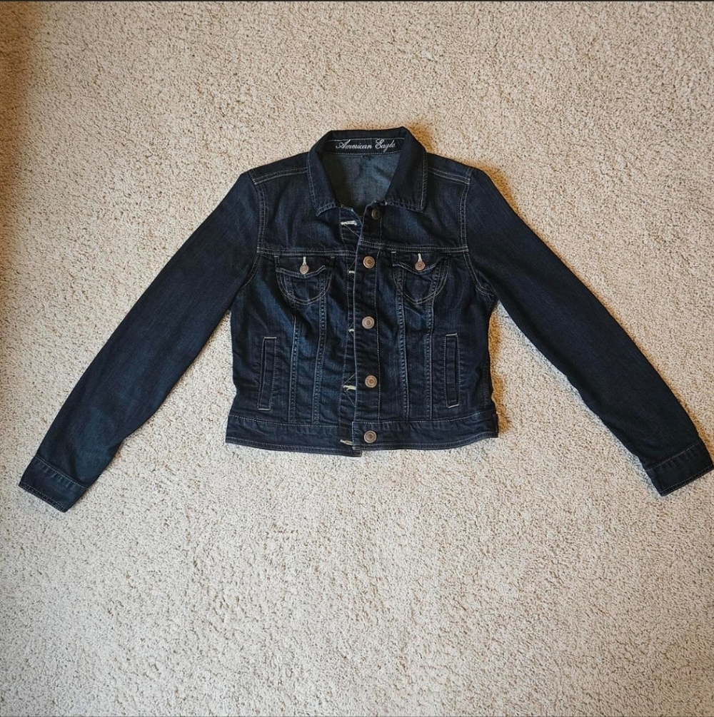 American Eagle Outfitters Dark Blue Denim Jacket